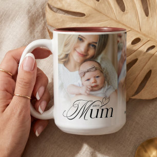 Mama Fotocollage Erstes Muttertags-Andenken Gesche Zweifarbige Tasse