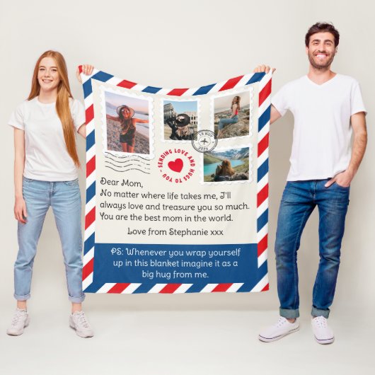 Mama FotoCollage Handgeschriebener Letter Hug Fleecedecke (Beispiel)