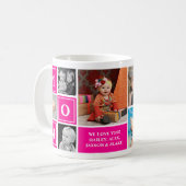 Mama FotoCollage Hot Pink Mütter Tag Kaffeetasse (Vorderseite Links)