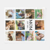 Mama FotoCollage Moderne Fleecedecke (Vorderseite (Horizontal))