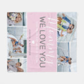 Mama FotoCollage "We Liebe You" Fleece Blanket (Vorderseite (Horizontal))