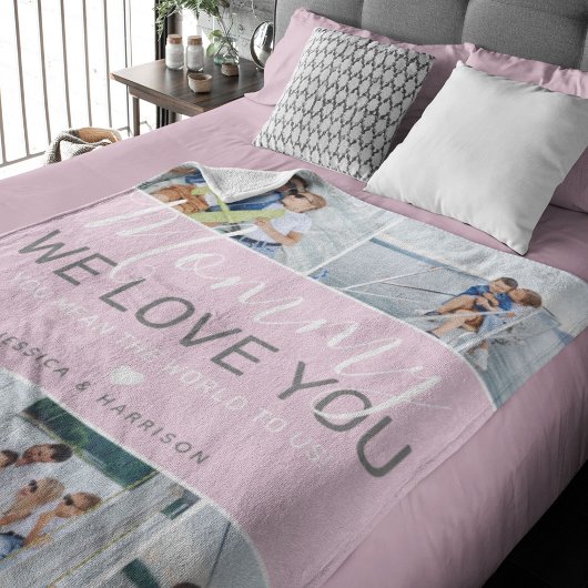 Mama FotoCollage "We Liebe You" Fleece Blanket