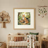 Mama Fox und ihre Babys Kinderkrippe Poster