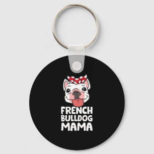 Mama Französische Bulldogge Hund Französische Bull Schlüsselanhänger