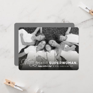 Mama, Freundin, Superfrau Happy Mother's Day Foto Karte