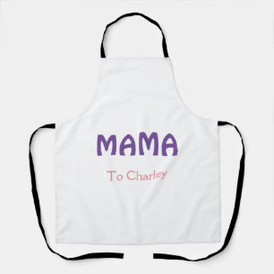 Mama frohe Mutter retro lila Namenstext vint Schürze