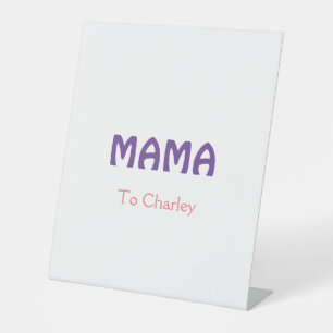 Mama frohe Mutter retro lila Namenstext vint Sockelschild