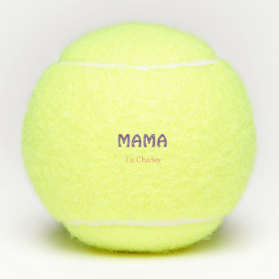 Mama frohe Mutter retro lila Namenstext vint Tennisbälle