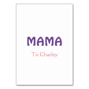 Mama frohe Mutter retro lila Namenstext vint Tischnummer