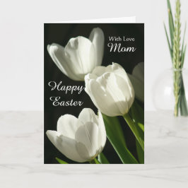 Mama / Frohe Ostern - Weiße Tulpen Feiertagskarte