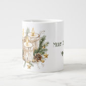 Mama Frohe Weihnachten Birch Tree Kerzen Jumbo-Tasse (Vorderseite)