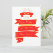 Mama Frohe Weihnachtswünsche Geburtstagskarte (Stehend Vorderseite)