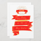 Mama Frohe Weihnachtswünsche Geburtstagskarte (Vorne/Hinten)