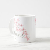 Mama Frühlingsblüten Rosa Kaffeetasse (Vorderseite Links)