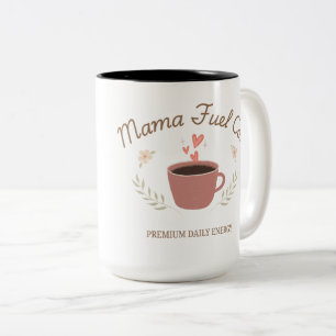 Mama Fuel Co. Cozy Coffee Mom Design Zweifarbige Tasse