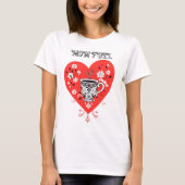 Mama Fuel - Folk Art Red Heart mit Coffee Cup T-Shirt (Vorderseite)