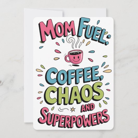 Mama Fuel Funny Coffee Card Feiertagskarte (Vorderseite)