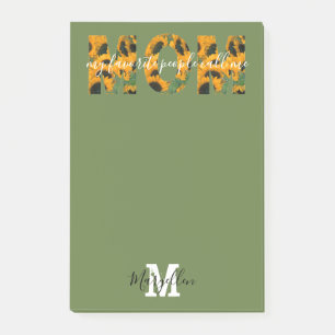 Mama Fügen Sie Ihren Namen und Ihr Monogramm Sonne Post-it Klebezettel