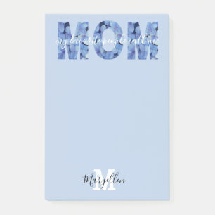 Mama Fügen Sie Ihren Namen und Monogramm Blaue Hor Post-it Klebezettel