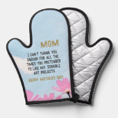 Mama Funny Zitat Spaß Blume BlumenMuttertag Ofenhandschuh (Vorderseite/Rückseite)