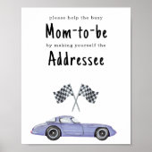Mama für Babydusche mit Race-Car Poster (Vorne)