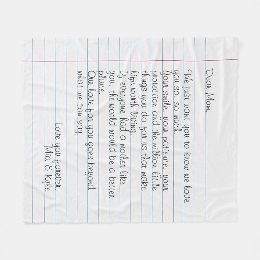 Mama für benutzerdefinierte Handgeschriebene Skrip Fleecedecke (Vorderseite (Horizontal))