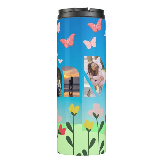 Mama für den individuellen Schmetterling Thermosbecher (Rückseite)