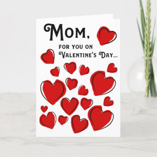 Mama für Dich am Valentinstag Rote & schwarze Herz Feiertagskarte