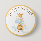 Mama für die Babydusche Giraffschaltfläche Button (Vorderseite)