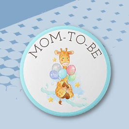 Mama für die Babydusche Giraffschaltfläche Button