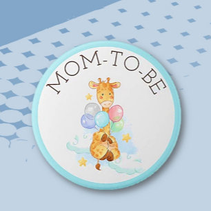 Mama für die Babydusche Giraffschaltfläche Button