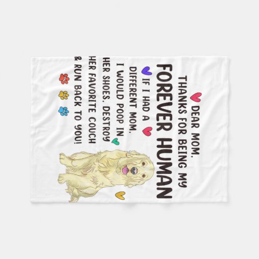 Mama für die menschliche Creme Golden Retriever Mü Fleecedecke (Vorderseite (Horizontal))