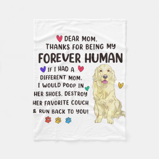 Mama für die menschliche Creme Golden Retriever Mü Fleecedecke (Vorderseite)