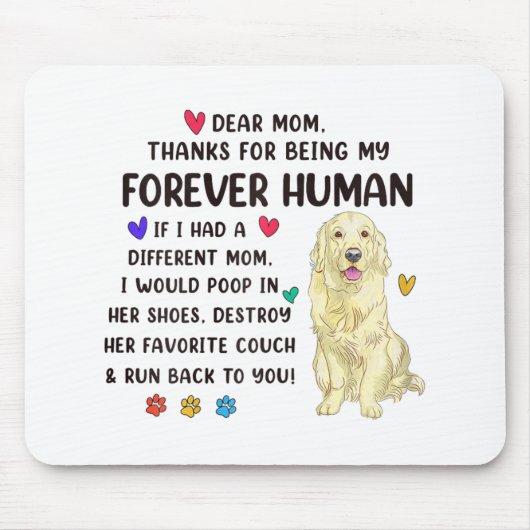 Mama für die menschliche Creme Golden Retriever Mü Mousepad (Vorne)
