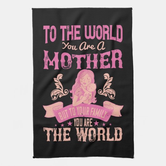 Mama - Für die Welt bist du Mutter Geschirrtuch (Vertikal)
