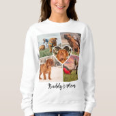 Mama für Hunde Custom 5 Foto Collage Grid & Heart Sweatshirt (Vorderseite)
