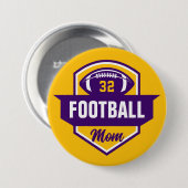 Mama für lila- und Goldfußball-Nummern Button (Vorne & Hinten)