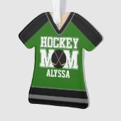 Mama für Schwarz/Grün-Hockey Ornament (Vorderseite)