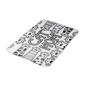 Mama für Schwarz/Weiß-Katzen - Druckdesign Badematte (Schrägansicht)