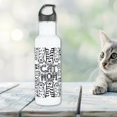 Mama für Schwarz/Weiß-Katzen - Druckdesign Edelstahlflasche