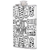 Mama für Schwarz/Weiß-Katzen - Druckdesign Flachmann (Links)