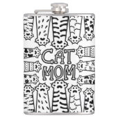 Mama für Schwarz/Weiß-Katzen - Druckdesign Flachmann (Vorderseite)