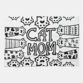 Mama für Schwarz/Weiß-Katzen - Druckdesign Geschirrtuch (Horizontal)