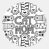 Mama für Schwarz/Weiß-Katzen - Druckdesign Runder Aufkleber (Vorderseite)