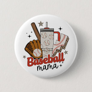 Mama Game Day Vibes Mütter Day Women Baseball Mama Button
