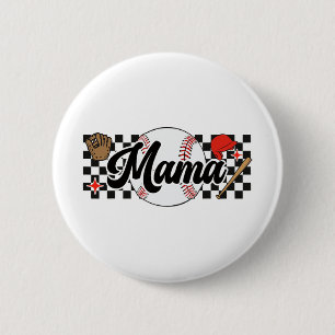 Mama Game Day Vibes Mütter Day Women Baseball Mama Button