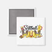 Mama Game Day Vibes Mütter Day Women Softball Mama Magnet (Vorderseite/Rückseite)