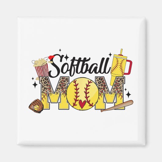 Mama Game Day Vibes Mütter Day Women Softball Mama Magnet (Vorne)
