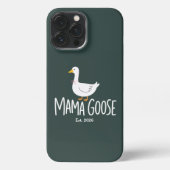 Mama-Gans-Minimalist-Süße-Gans-Mama-Design iPhone Hülle (Rückseite)