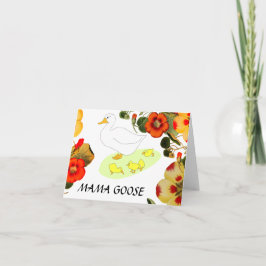 Mama Gänse und Gänseblüte, Muttergottentag Karte